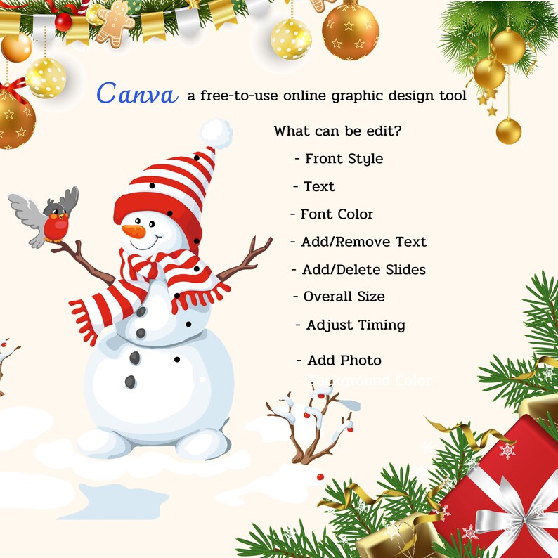 Christmas Party Invitation, Kids Christmas Party, Editable Blue