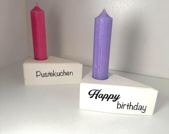 Cake slice | Cake | Taper candle | Candle gift | Happy birthday | Birthday | Gift | Souvenir | Luck | Birthday present
