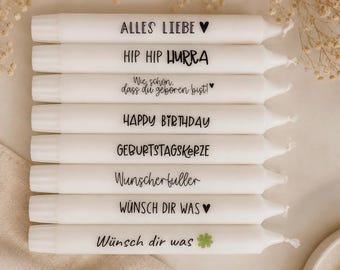 Birthday candle | Candle with saying | Taper candle | Personalized candle | Happy birthday | Birthday | Gift | Souvenir | Good luck