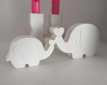 Elephant couple • Decoration • Gift idea • Elephant decor • Animal decor • Ceramic • Handmade • Declaration of love • Minimalist • Gift