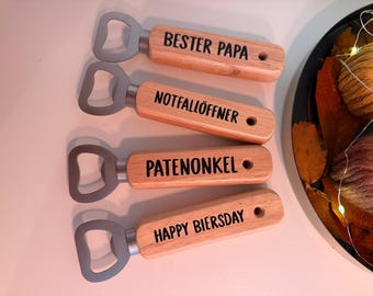 Personalized bottle opener – Customizable with vinyl foil – Gift for men & women – Engraved look – Bar accessory – Father's Day