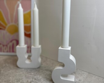 Wave-shaped candle holder • minimalist • modern • gift idea • candle decoration • stick candles • wave • ceramic