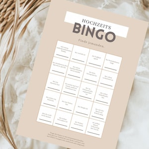 Hochzeitsbingo • Hochzeitsspiel • Gastspiel • Hochzeitsgäste • PDF Datei • Bingo • Hochzeit • Brautpaar • PDF zum selbst ausdrucken • Heirat