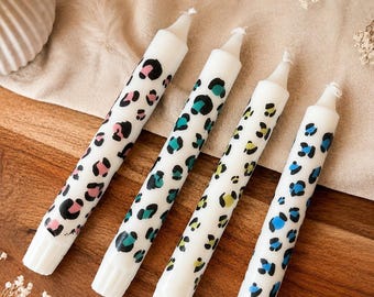 Leopard Taper Candle | Colorful Taper Candle | Leopard Candle | Gift Idea | Table Decoration | Hand-Decorated Candle | Gift Set | Candle Set