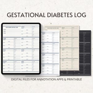 Digital Glucose Level Log, Goodnotes Blood Sugar Tracker, Gestational Diabetes Management Template for Ipad, Blood Glucose Printable PDF