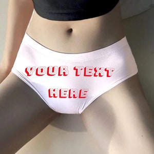 Custom Panties Personalized With Your Words Custom Printed Panties Customized  Booty Womens Underwear