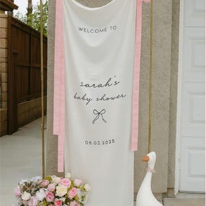 Welcome Sign for Baby Shower, Personalized Fabric Baby Shower Sign, Custom Baby Shower Sign, Custom Baby Shower Decor, Gender Reveal Sign