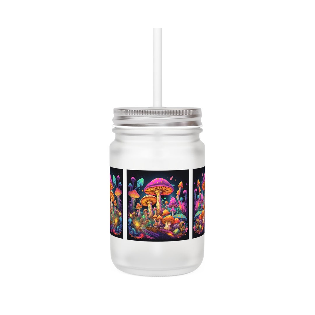Trippy Psychedelic Mushroom Mason Jar Etsy