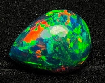 AAA+ Opal Gems - Opal Cabochon - Ethiopian Opal - Black Opal - Pendant Size Opal - Opal Pear - Loose Opal - For Making Pendant - For Wife