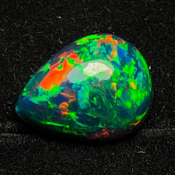 AAA+ Opal Gems - Opal Cabochon - Ethiopian Opal - Black Opal - Pendant Size Opal - Opal Pear - Loose Opal - For Making Pendant - For Wife