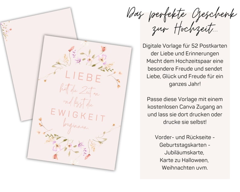 52 Postkarten jede Woche eine Karte Hochzeitsspiel kreatives