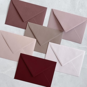 B6 Sobre de boda color cacao, malva y rosa empolvado Sobre de invitación color rubor Accesorios de boda minimalistas Carta elegante color beige (11,5 cm X 16 cm)