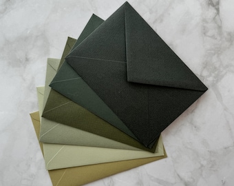 B6 Olive envelope, Greenery Invitation, Minimalist Eco Dark Green Wedding Aaccessories, 125 x 175 mm