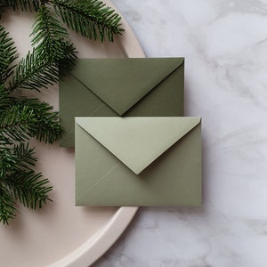 Sobre de invitación con vegetación de oliva, accesorios de boda minimalistas, sobre de carta elegante, boda ecológica