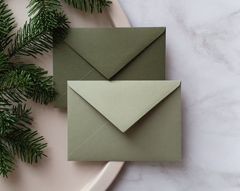 C5 Olive Umschlag, Greenery Einladung, Minimalistisches Hochzeits-Accessoires