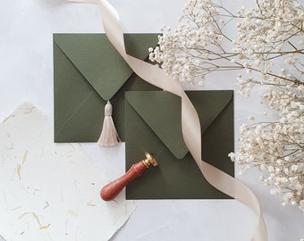 Grünes Blatt Grün Einladungskarte Umschlag Minimalistisch Hochzeitsaccessoires Elegante Briefumschlag Eco Hochzeit (Größe K4)