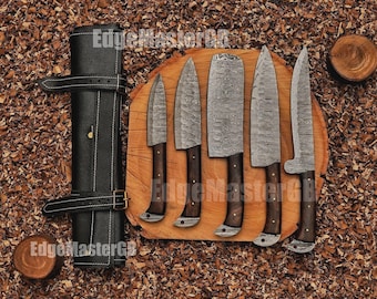 Handmade Damascus Steel Chef Knife set 67-Layer Forged Kitchen Cutlery – Professional Japanese Style Knife.