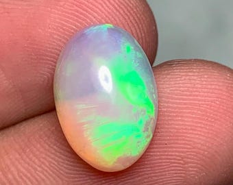 Ethiopian Opal Oval Smooth Polished Gemstone, Multi Fire Loose Vibrant Birthday Gift,  Both Site Polished Precious Birthday Gift Jewelry