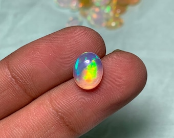 AAA Grade Ethiopian Opal, Opal Cabochon Loose Gemstone, Oval Shape Ethiopian Opal Stone, Natural Ethiopian Opal Smooth Gemstone