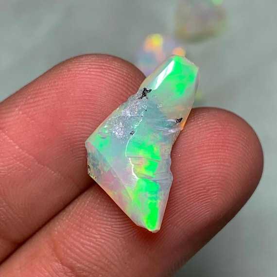 Top Garde Ethiopian Opal Polished Rough, Multi Welo Opal Raw, 5.30 CT Uncut Specimen Loose Gemstone Rough, For Cabbing and Jewelry Making