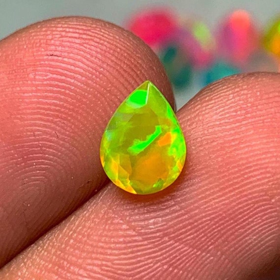 Dyed Ethiopian Welo Opal Gemstone, Multi Color Opal Size
