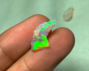 Top Quality Opal Gemstone Raw - 2.30 CT Genuine Ethiopian Opal Rough -  Welo Vibrant Fire Opal Raw Stone - Uncut Opal Loose Big Size Rough
