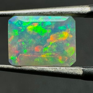 Only At My Shop! Rare Natural Ethiopian Opal Cut 1.00 Carat Approx. Gemstone, Fire Opal Octagon Shape For Making Jewelry