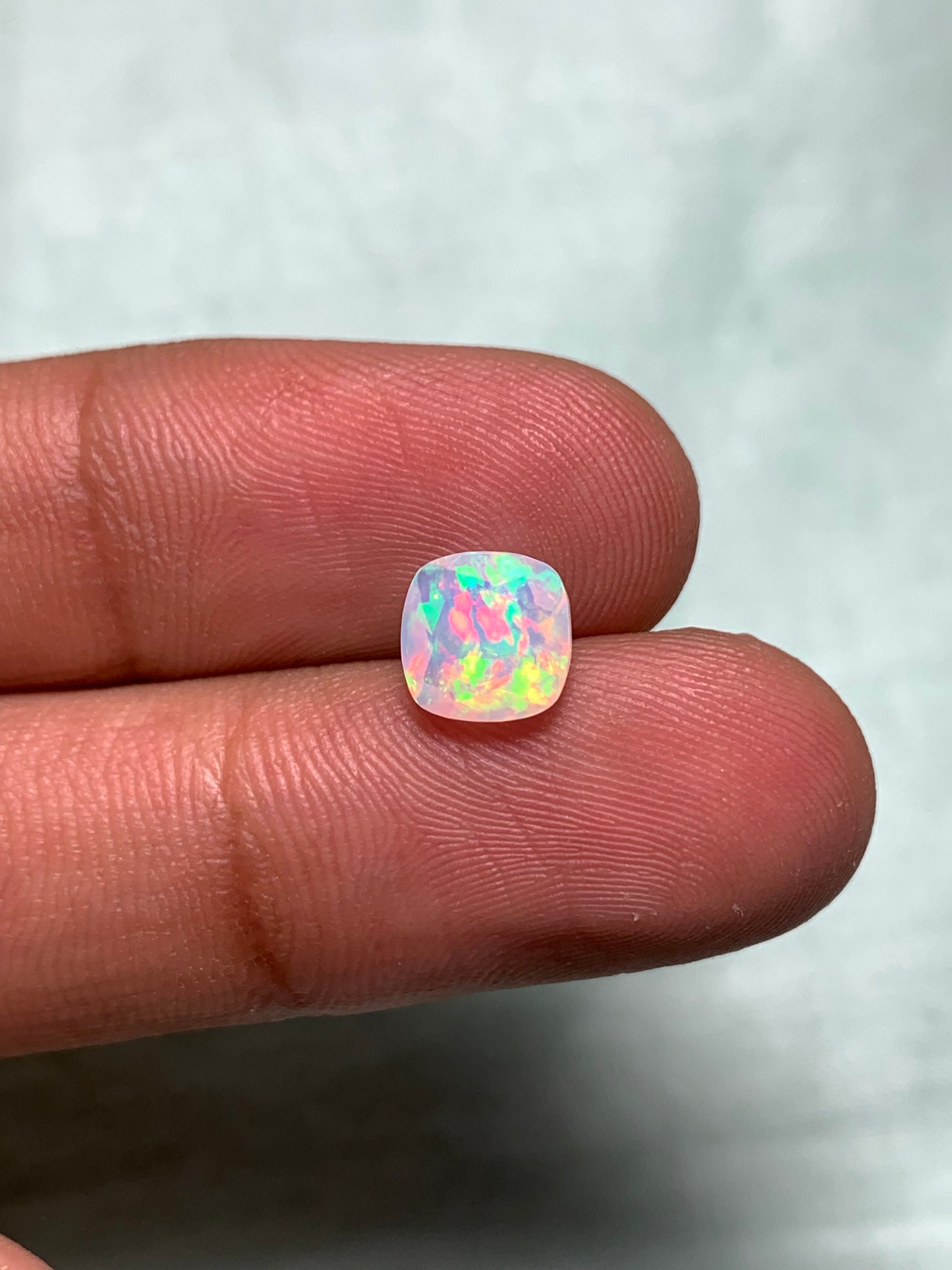 Opale 7 X 5 Mm - Opale Di Fuoco Etiope Nero Naturale - Opale Nero - Foto 8