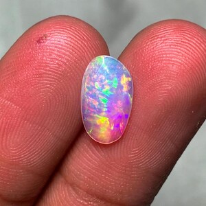 1.05 carat Beautiful Multicolor Fire Welo Ethiopian Opal Rose Cut Slice Gemstone - Loose Natural Colorful Opal Faceted Stone For Jewelry