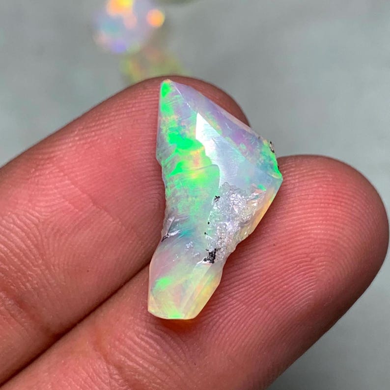 Top Garde Ethiopian Opal Polished Rough, Multi Welo Opal Raw, 5.30 CT Uncut Specimen Loose Gemstone Rough, For Cabbing and Jewelry Making image 2