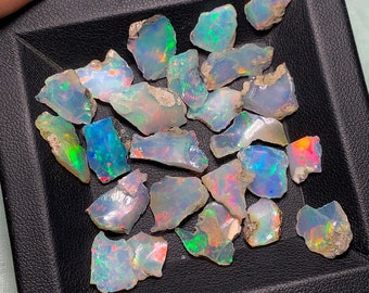 Natural Ethiopian Opal slice rough, raw opal, opal crystal, multi fire opal, welo fire opal, raw opal chips, opal raw jewelry