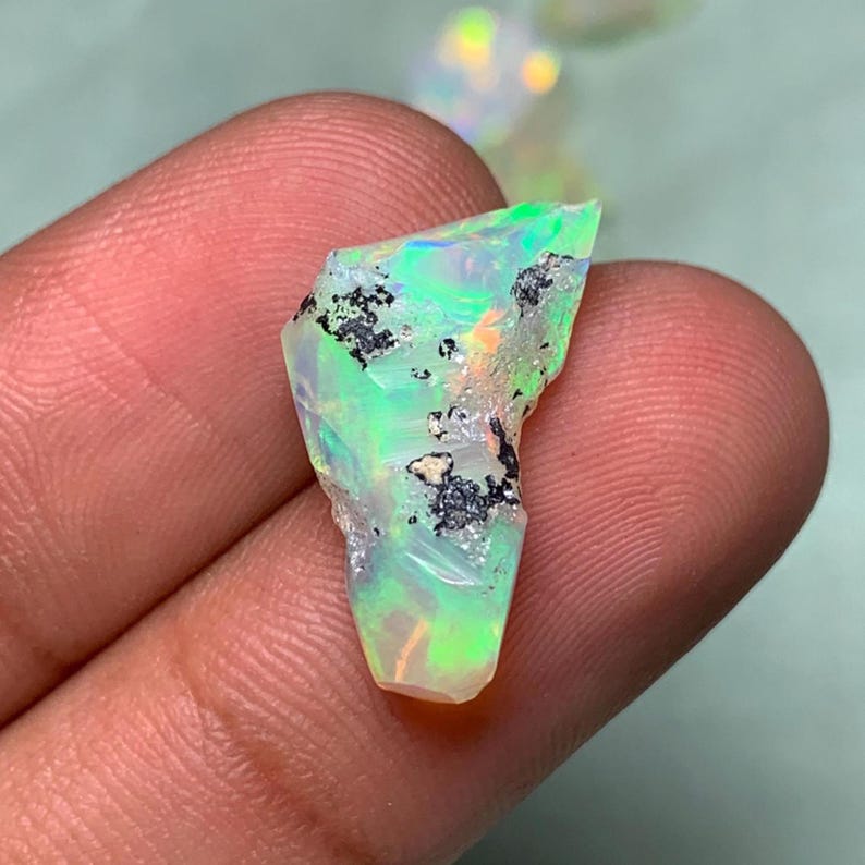 Top Garde Ethiopian Opal Polished Rough, Multi Welo Opal Raw, 5.30 CT Uncut Specimen Loose Gemstone Rough, For Cabbing and Jewelry Making image 3
