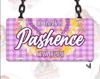 Palaka Graduation License Plate Lei