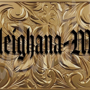 Digital License Plate Design Gold Hawaii Inspired