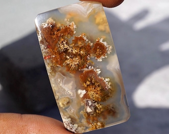 Moss Agate Cabochon Pendant Gemstone Jewelry Agate Minerals Necklace Quartz Cabochon Necklaces Flower Moss Agates Agatized Gemstone Pendant
