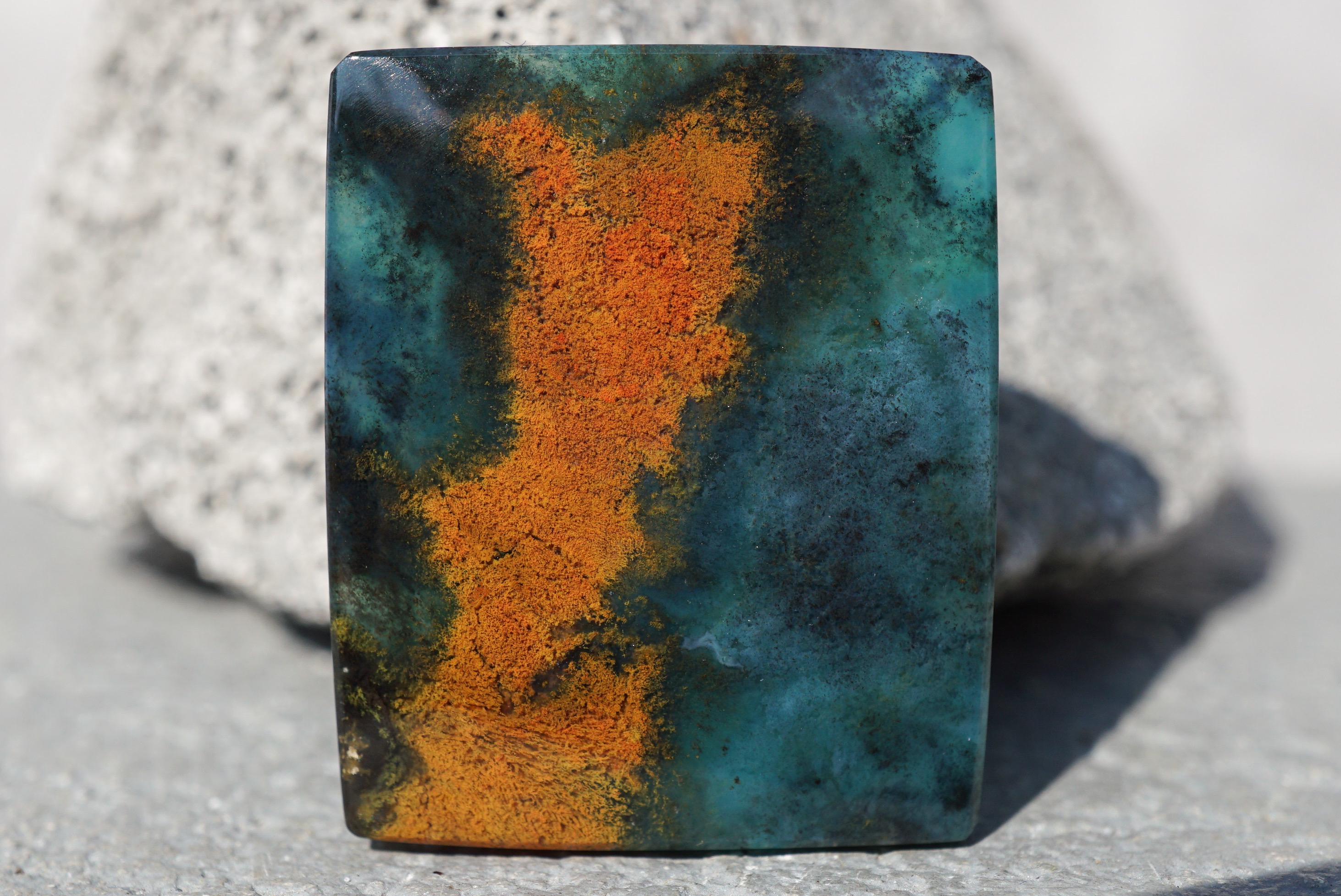 天然ブルーシリカカボション 宝石アート カルセドニー 希少ブルー