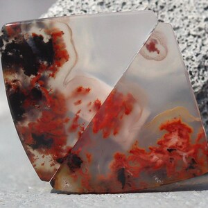 Red Plume Agate Gemstone Chalcedony Earrings Moss Agate Pair Matching Set Natural Minerals White Plume Gemstone Quartz Crystal Mineral Amber