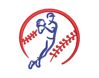 Download Baseball Spieler Fielder Stickdatei für Handtuch, Shirt, Kappe, Hoodie mit .emb, .pes, .exp, .dst, .hus, .jef, .vp3, .xxx