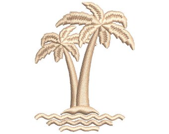 Download Palm Trees Lake Springs Embroidery Design for Cap Jacket Bag Hoodie T-Shirt using .emb, .pes, .exp, .dst, .hus, .jef, .vp3, .XXX