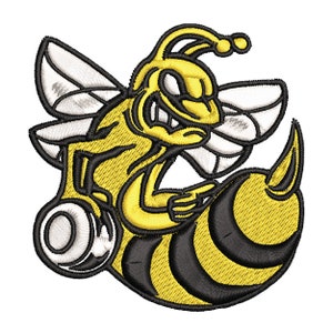 Download Angry Bowling Bee Borduurontwerp voor handdoek, shirt, pet, hoodie met .emb, .pes, .exp, .dst, .hus, .jef, .vp3, .xxx