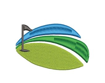 Downloaden Sie Golf Flagge Stick On the Green Stick Stick On the Green Stickdatei für Handtuch, Shirt, Tasche, Ausrüstung mit .emb, .pes, .exp, .dst, .hus, .jef, .vp3, .xxx