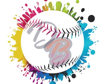 DOWNLOAD - Color Splash Baseball Vektorgrafik Digital Kunst Illustration - ai, eps, dxf, svg, pdf, jpeg, png