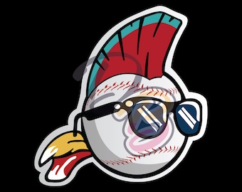 DOWNLOAD - Fliegender Baseball Kopf Mit Sonnenbrille - Major League Vektorgrafik Digital Art Illustration - ai, eps, dxf, svg, pdf, jpeg, png