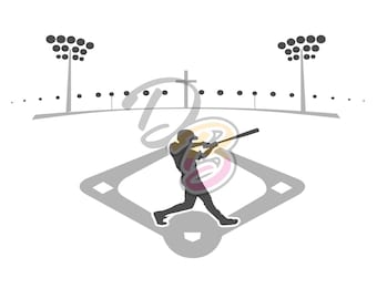 Download - Christian Baseball Field Vector Art – Cross Under Lights - eps, dxf, sgv, pdf, jpeg, png