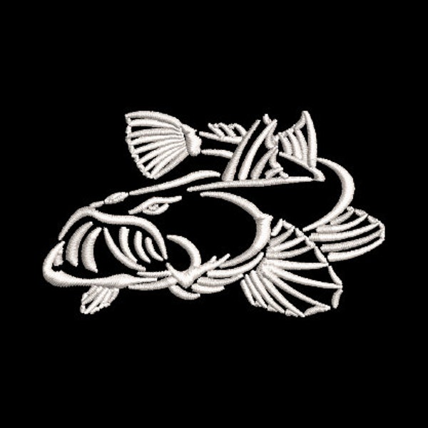 Download Flathead Fish Fisherman Embroidery Design for Towel, Shirt, Bag, Gear using .emb, .pes, .exp, .dst, .hus, .jef, .vp3, .xxx