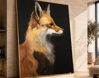 Majestic Fox Portrait Canvas, Wildlife Animal Wall Art, Nature Lover Decoration, Rustic Home Canvas, Forest Creature Premium Canvas Print