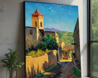 Félix Vallotton Style, Rustic Architecture Canvas, Coastal Landscape Wall Art, Vibrant Outdoor, Premium Canvas Print