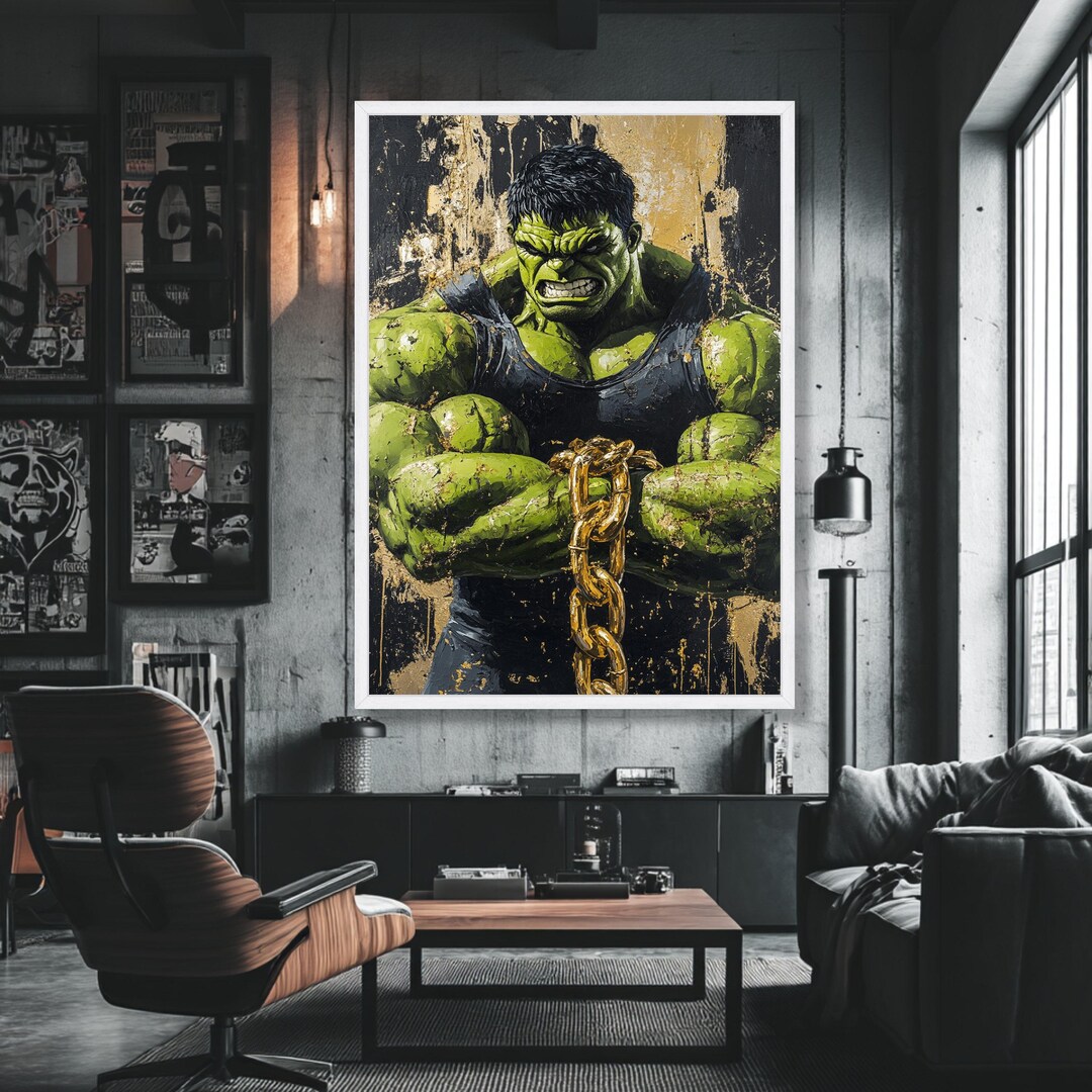 Angry Green Hulk Canvas Print Art, Powerful Superhero Abstract Printing ...