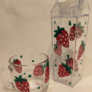 Strawberry Glass/Mug/Milk carton