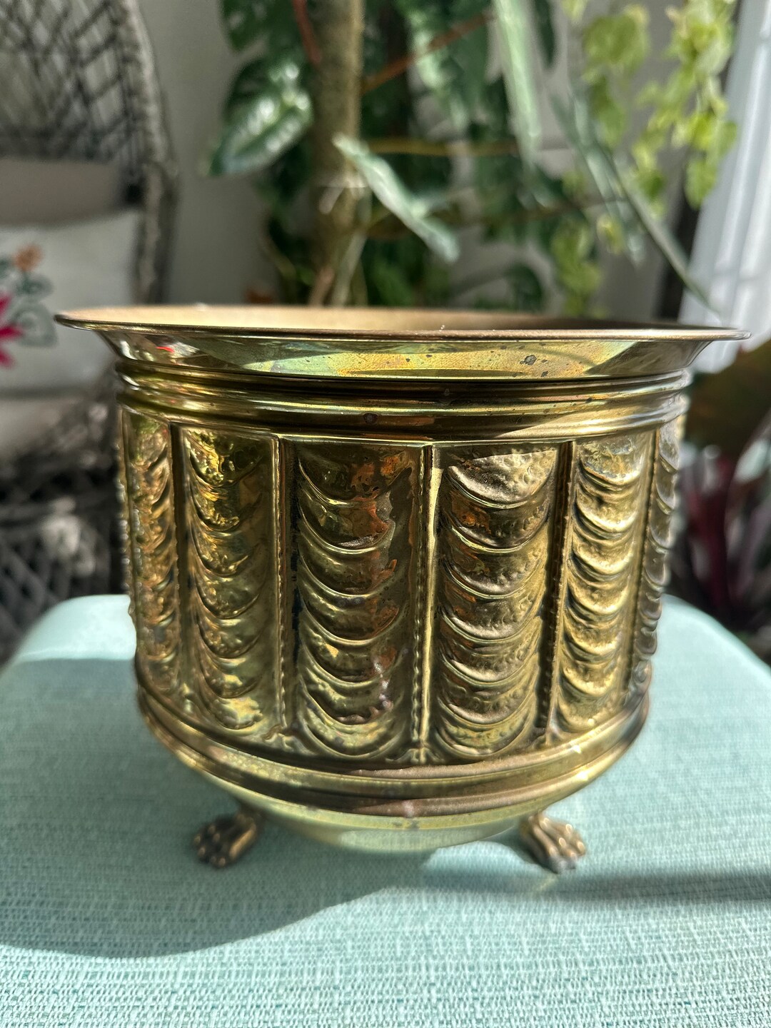 Vintage Claw Footed Brass Planter Made in England, Embossed Etsy — free download